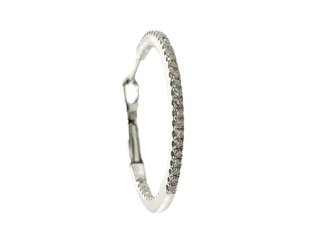 18k White Gold French Back Earrings