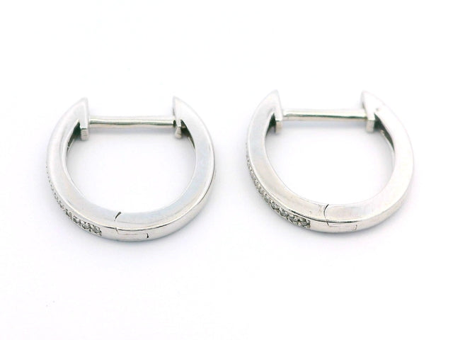 14KT Diamond Hoops