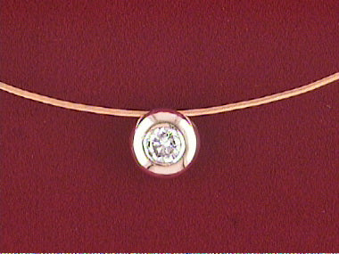14kw Wire &.20 Ct Diamond Pendant
