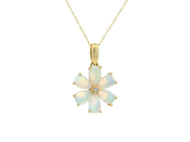 Opal Flower Necklace