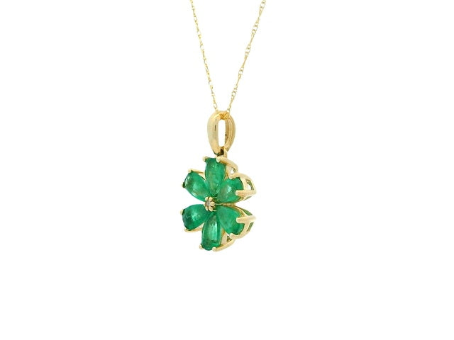 Emerald Flower Pendant