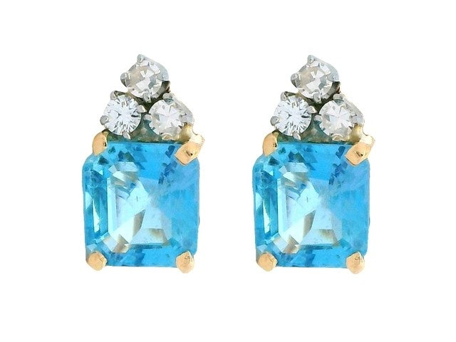 Blue Topaz Clip On Earrings