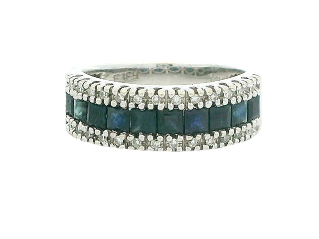 14KT Sapphire and Diamond Band