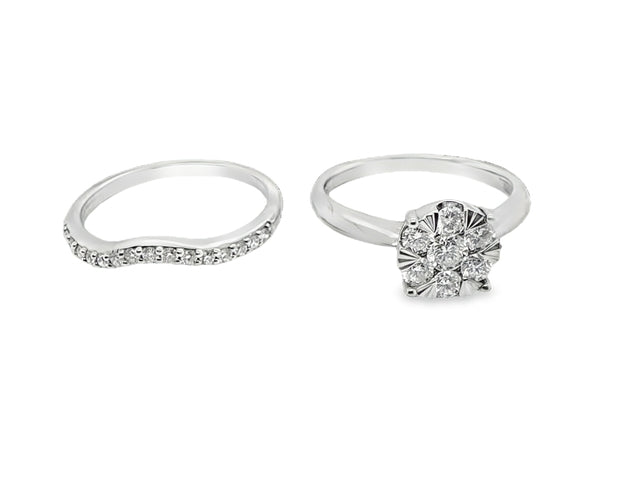 14KT Engagement Ring and Matching Band