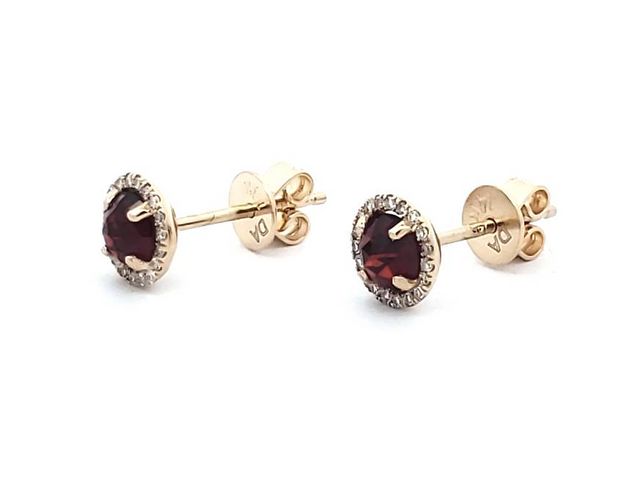 Garnet & Diamond Earrings