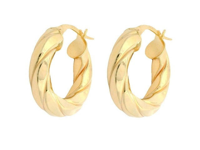 10KT Rope Pattern Hoops