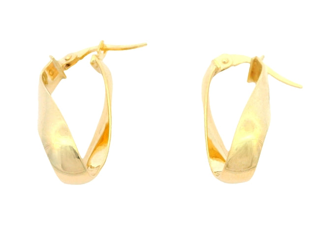 10KT Oval Twist Hoops