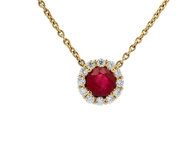 Ruby & Diamond Station Necklace