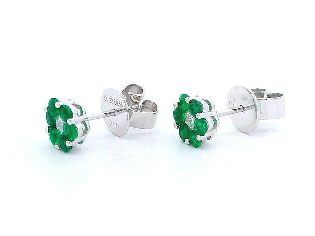 Emerald & Diamond Stud Earrings