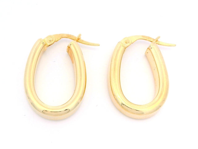10KT Oval Hoop Earrings