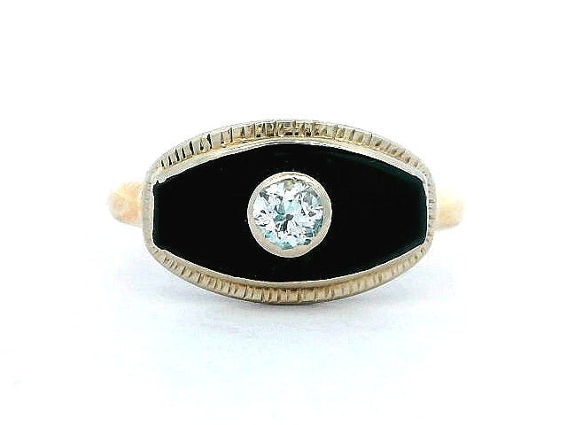 Onyx & Diamond Ring