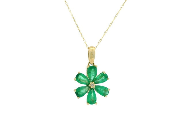 Emerald Flower Pendant
