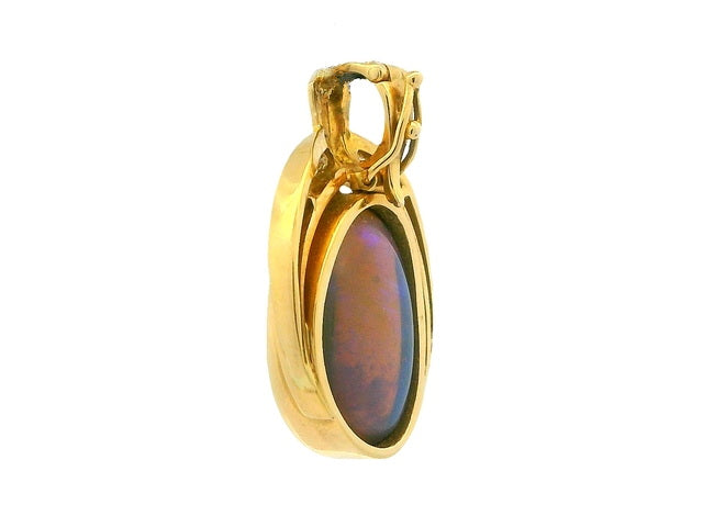 Black Opal and Diamond Pendant