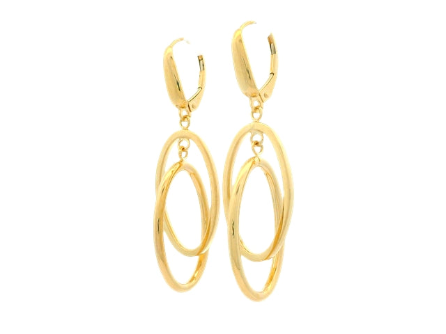 10KT Hanging Interlocking Hoop Earrings