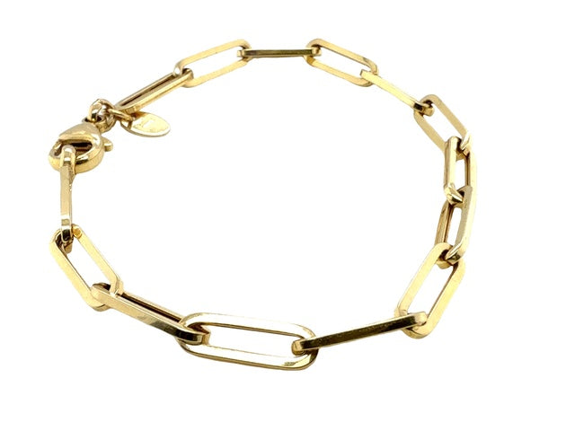 14K Yellow Gold Paperclip Bracelet