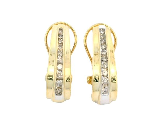 10KT Diamond Omegaback Earrings