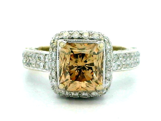 Brown and White Diamond Ring