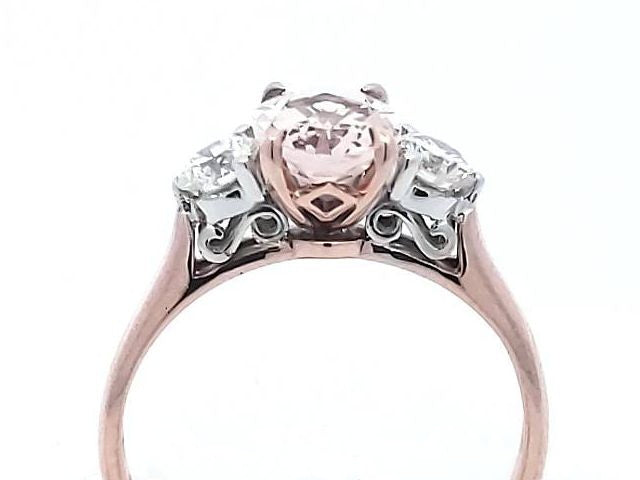 10KT Morganite and Diamond rin