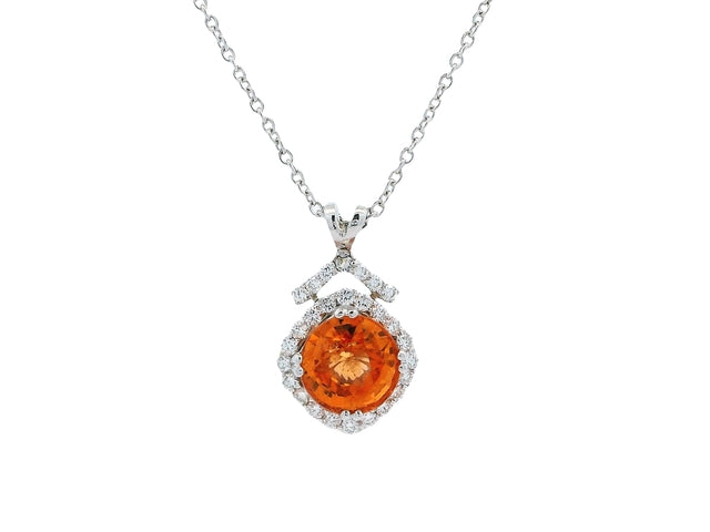 Orange Sapphire Necklace