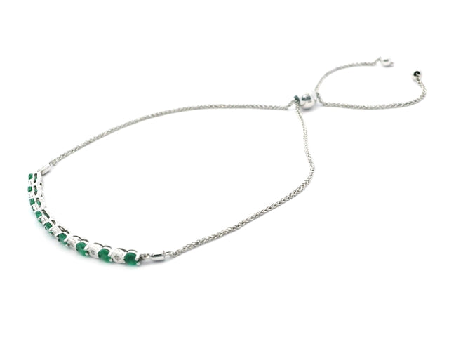 Emerald & Diamond Bolo Bracelet