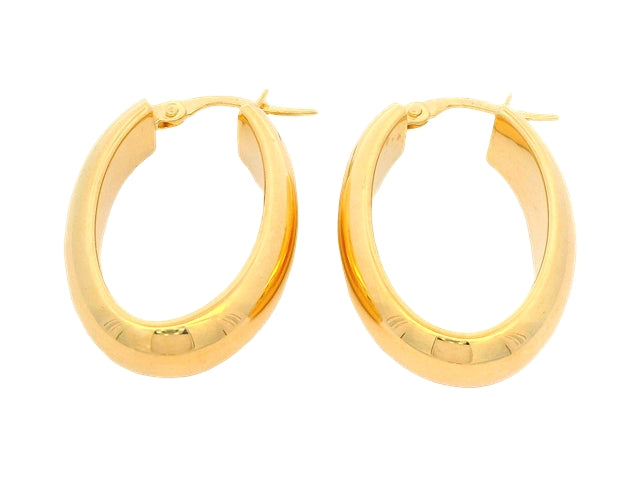 10KT Oval Hoop Earrings