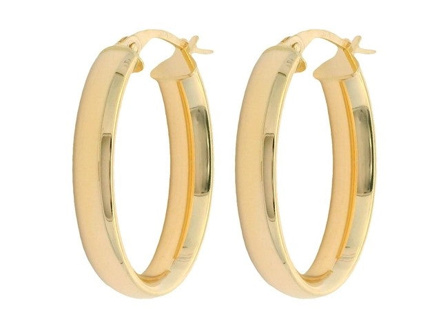10KT Oval Hoop Earrings