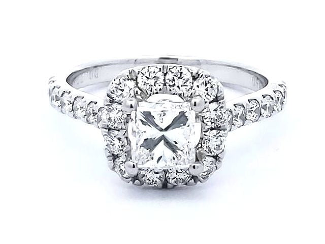 1.00 ct Princess Cut Diamond Halo Engagement Ring