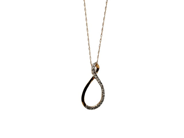 10K Yellow Gold Chain with gold and natural diamond pendant