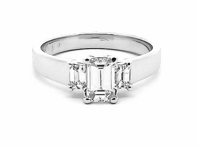 0.87 ctw Emerald Cut Trinity