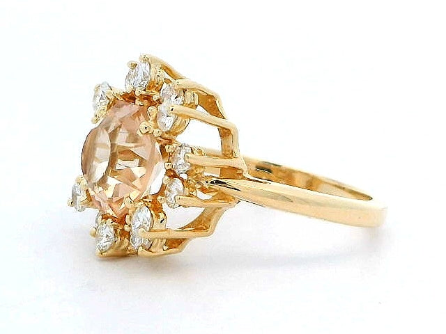 Citrine Ring with Diamonds