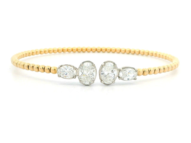 Oval LAB Diamond Cuff Bracelet