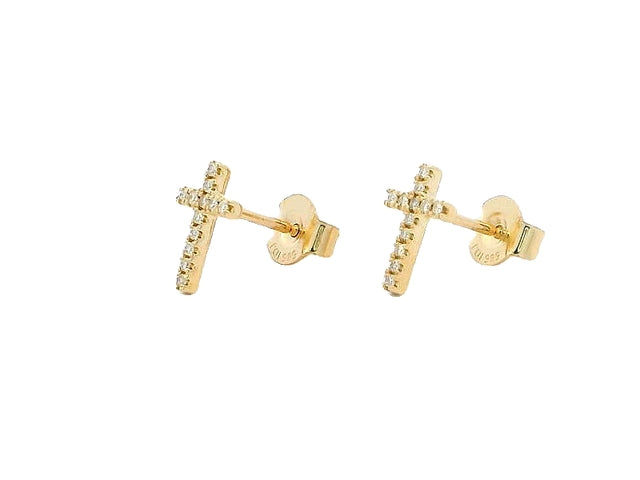 Cross Earrings with Diamonds
