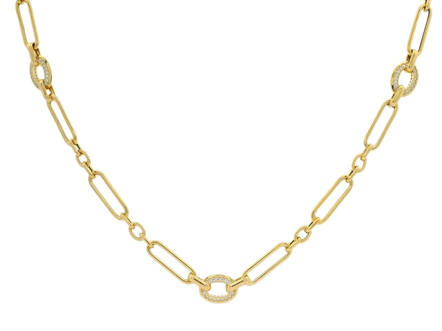 10KT Fancy Link Chain with Cubics