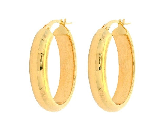 10KT Oval Hoop Earrings