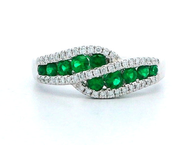 Emerald Bypass Ring