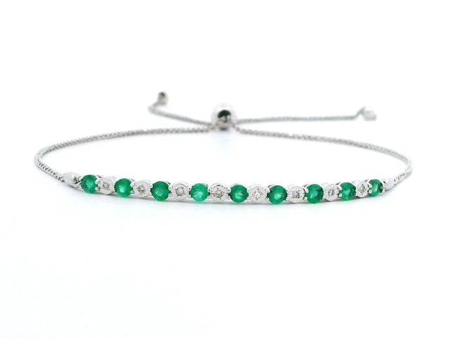 Emerald & Diamond Bolo Bracelet
