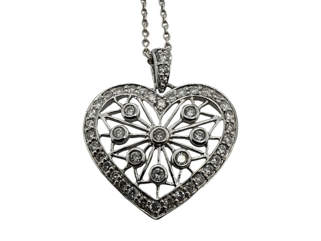 14KT Heart Necklace with Diamonds