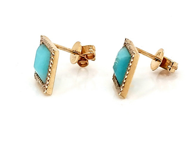 Amazonite & Diamond Earrings