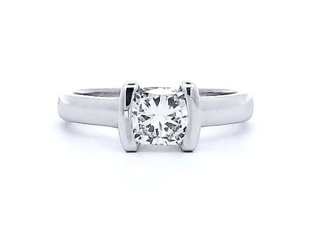 Lady's 14Kw Cushion Diamond Engagement Ring