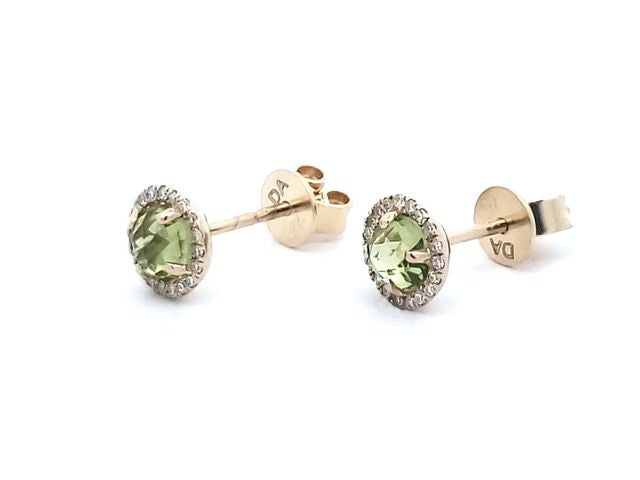 Peridot & Diamond Earrings