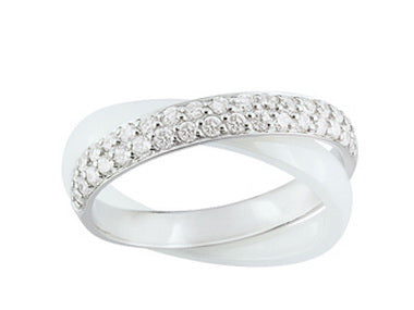White & Silver Rolling Ring