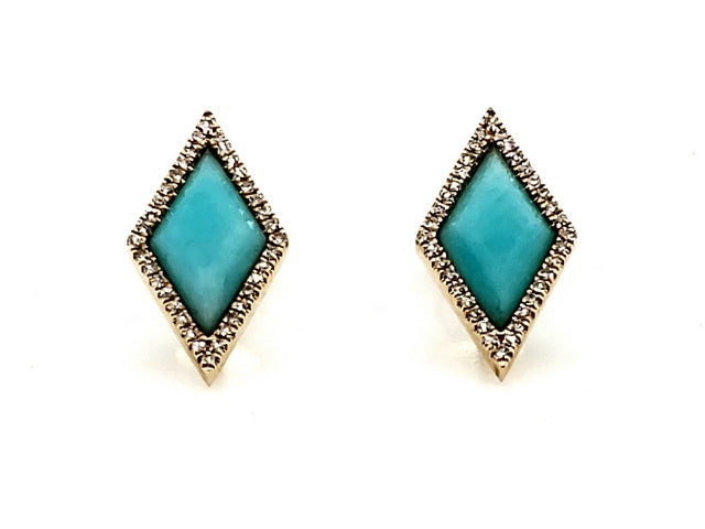 Amazonite & Diamond Earrings