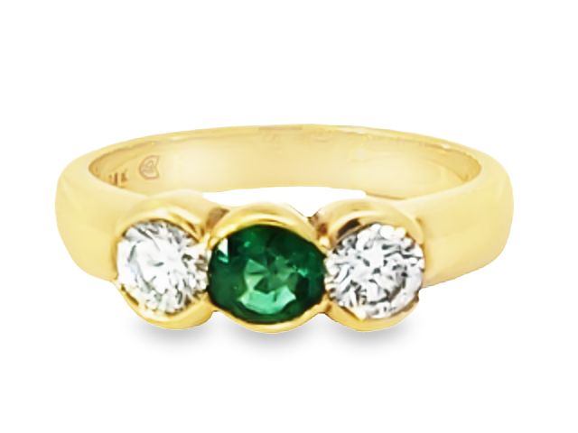 Emerald & Diamond Trinity Ring
