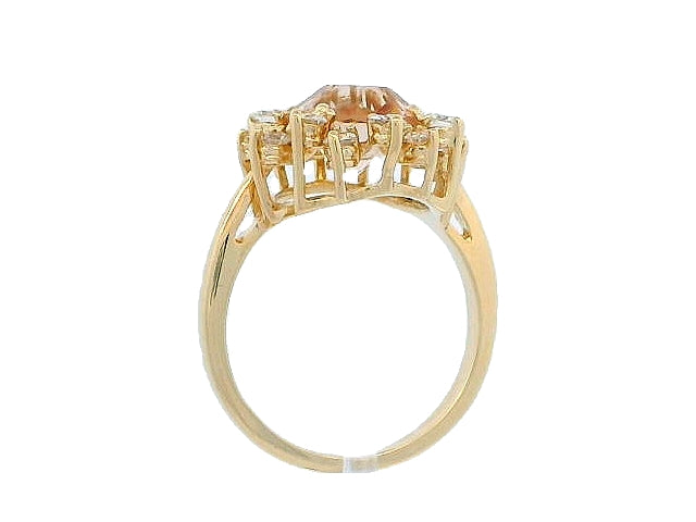 Citrine Ring with Diamonds