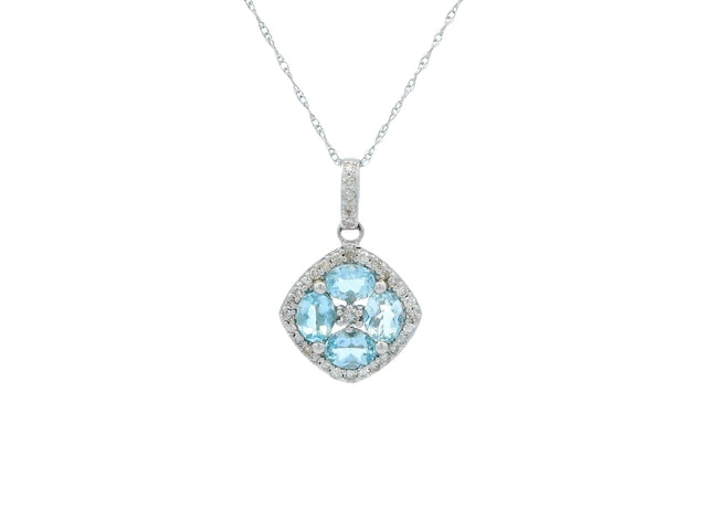 Aquamarine & Diamond Pendant
