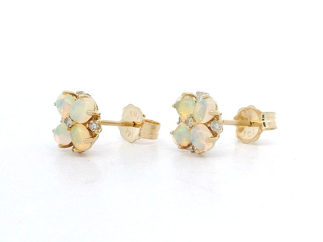 Opal & Diamond Earrings
