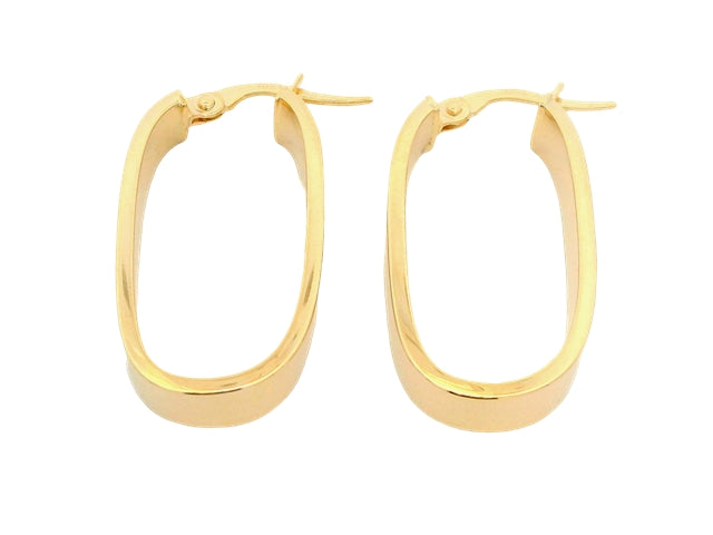 10KT Oval Hoop Earrings