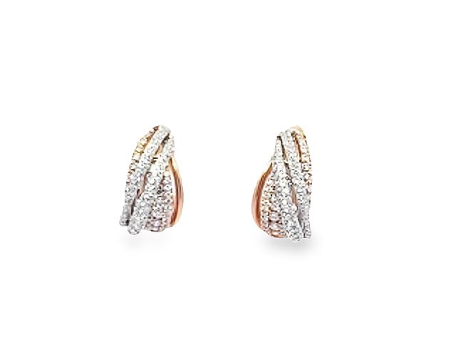 Rose & White Gold Diamond Earrings