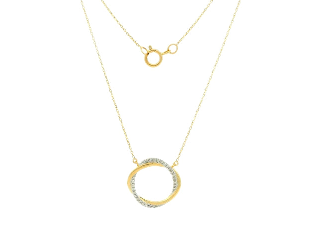 14KT Diamond Circle Pendant
