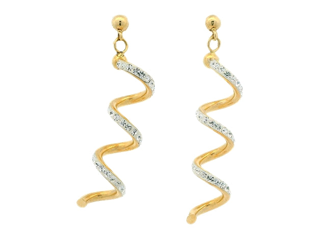 18KT Spiral Dangle Earrings